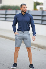 men's blue chino shorts