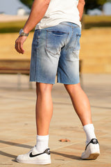 guys blue jean shorts