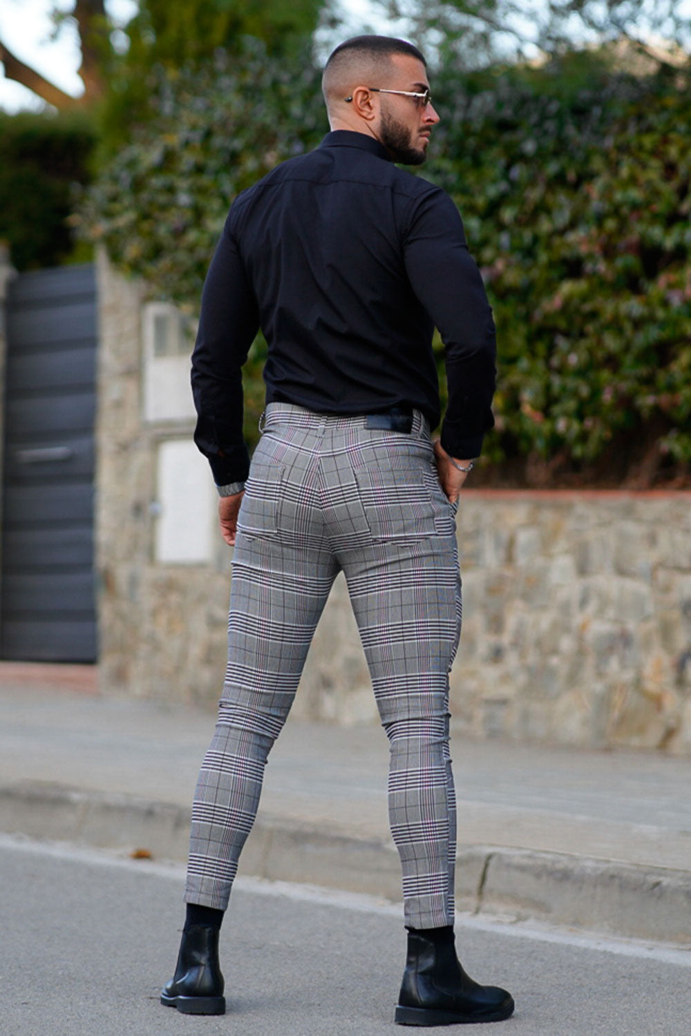 GINGTTO Chinos elásticos ajustados para hombre