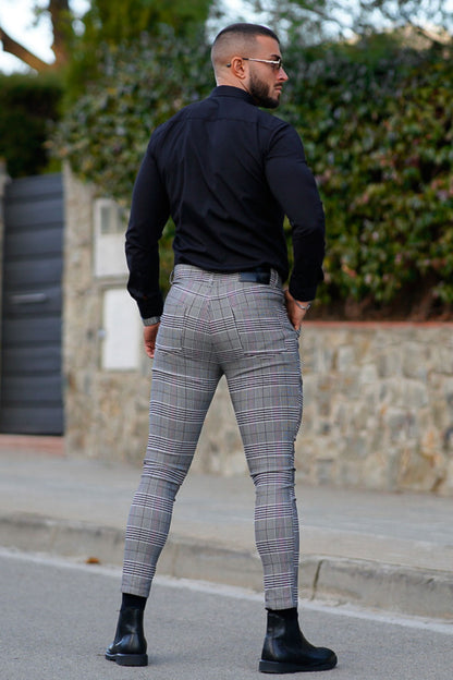 GINGTTO Chinos elásticos ajustados para hombre