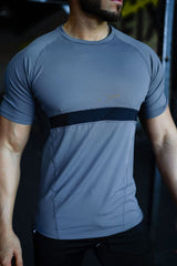 JARKADA Camisas deportivas para hombre Camisetas de compresión de manga corta para hombre-AZUL