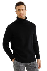 men's black turtleneck sweater