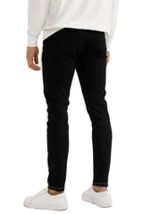 Mens Grey Stylish Skinny Black and White Jeans Stretch Jeans