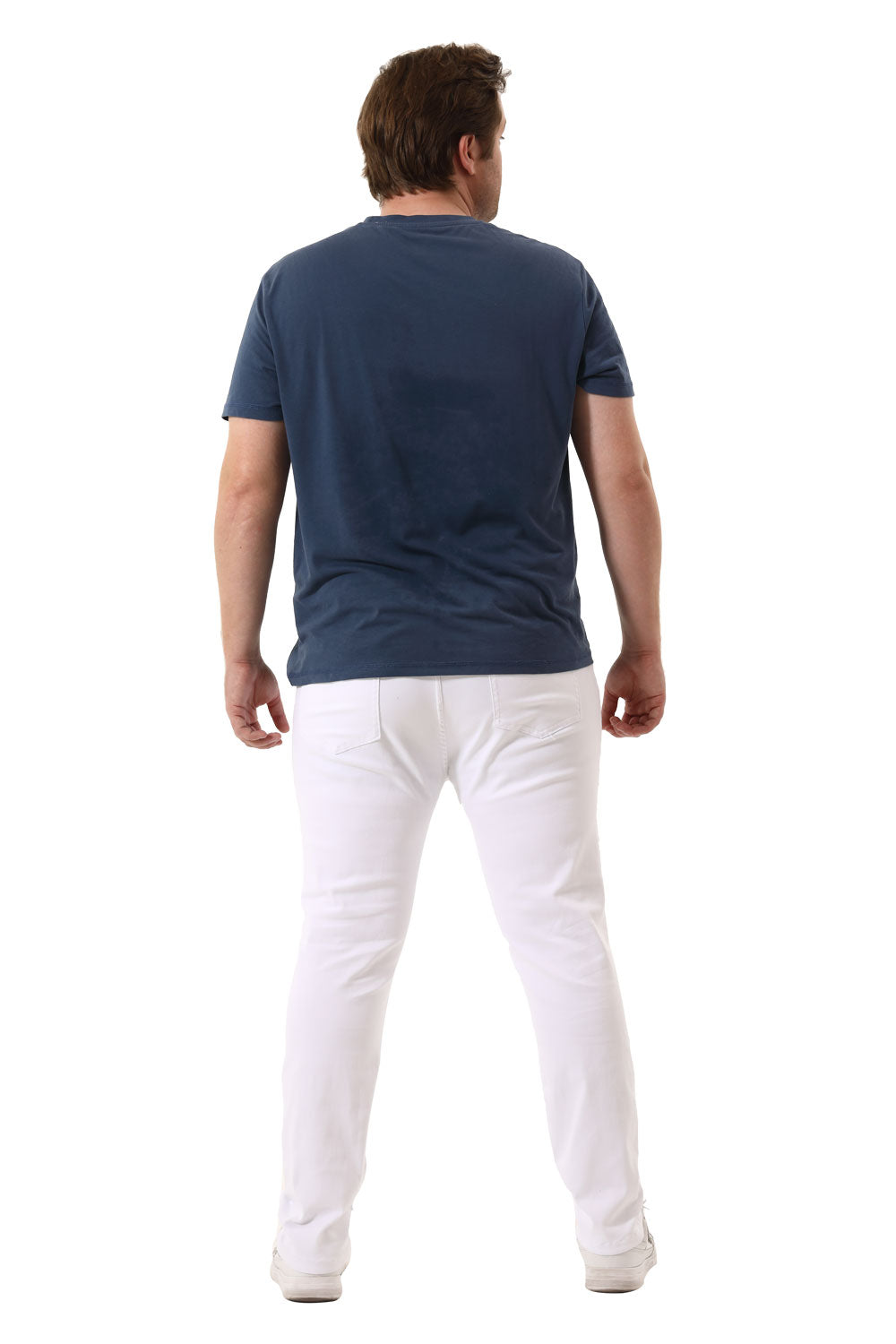 Mens White Jeans Ripped Stretch Jeans(B&T)