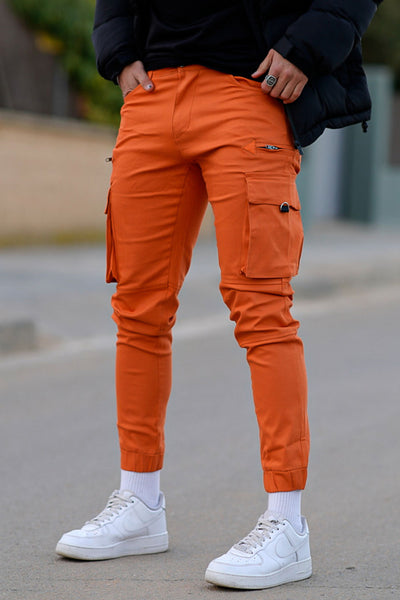 Match Men's camouflage Wild Cargo Pants-orange