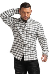 grey stripe plaid shirts