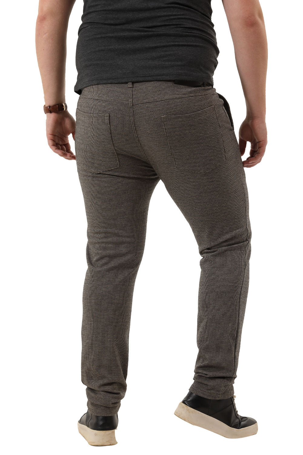 Men's spandex striped pants in gray(B&T)