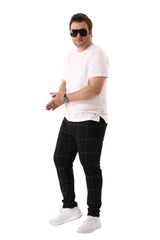 Pantalones a cuadros negros para hombre (B&amp;T)
