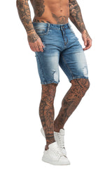 GINGTTO Men's Fashion Ripped Short Jeans