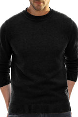 Solid color round neck knit