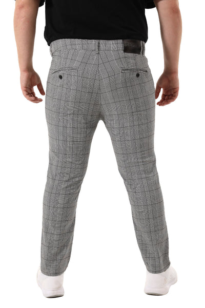GINGTTO new men's casual plaid twill pants(B&T)