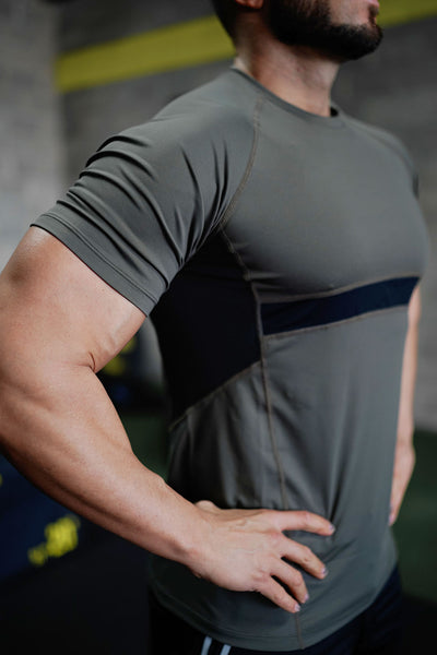 JARKADA Mens Athletic Shirts Short Sleeve Compression T Shirts for Men-GREY