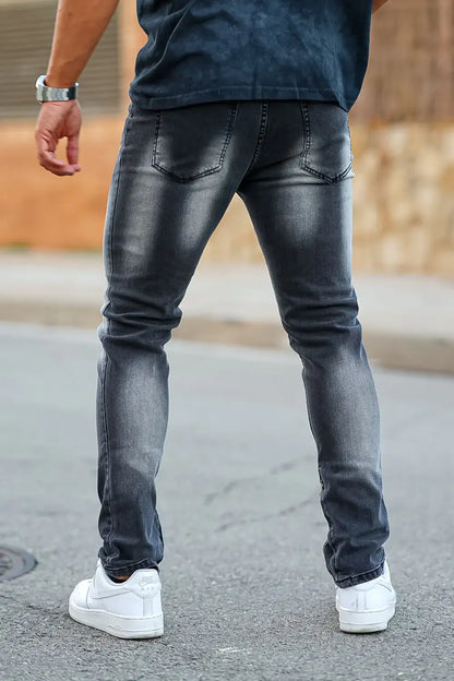 Men‘s Vintage washed stacked jeans Stretch Jeans