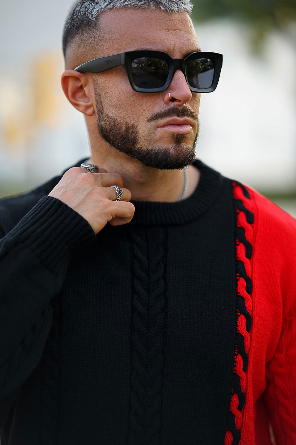 men's color block sweater