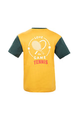 GINGTTO Mens Crew Neck T-shirts-Yellow
