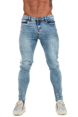 GINGTTO NEW Mens Skinny Jeans Side Stripes Stretch Jeans